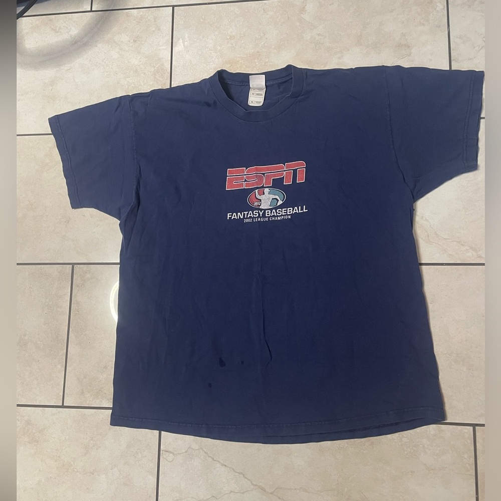 ESPN Fantasy Baseball 2002 League Champion Logo T-Shirt 2XL